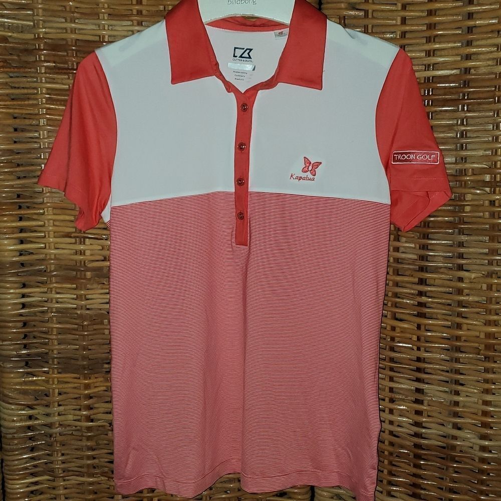 Kapalua Golf Polo Shirt Hawaii Cutter  & Buck Troon Golf M